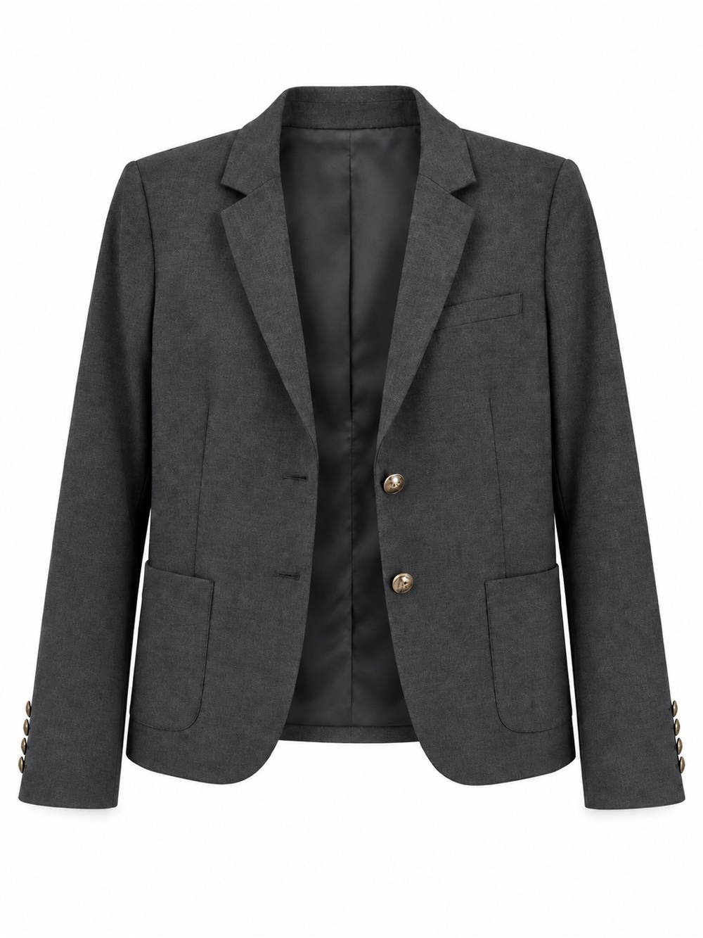Aritzia Talulah Cropped Exeter boyfriend blazer dark charcoal grey wool blend 2